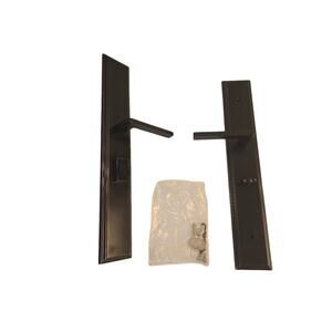 EMTEK Melrose Large Multi Point Helios Lever Door Lever Keyed 1L1M11HLORHUS10B